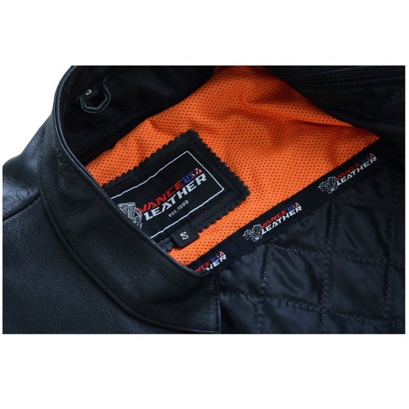 Ladies Racer Leather Jacket with Zip Out Liner - Picture 4 of 9